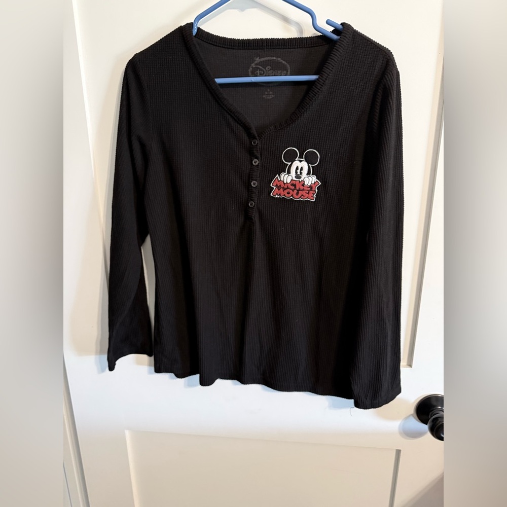 Disney Black Long Sleeve Mickey Mouse Kids Tee